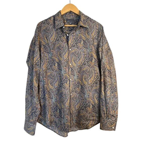 Vince Other - Vince Men's Long Sleeve Office Paisley Button Down Luxury Shirt Size XL Multi